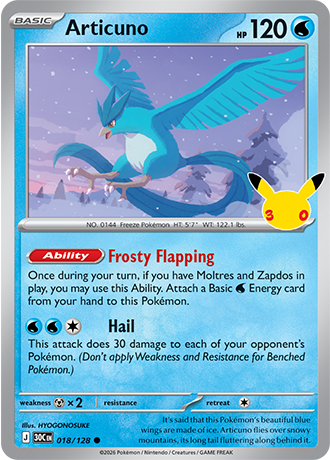 30th Celebration - 018/128 - Articuno