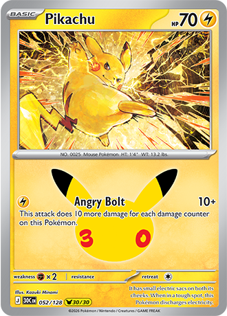30th Celebration - 052/128 - Pikachu