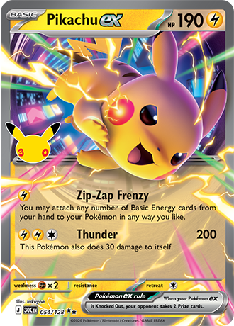 30th Celebration - 054/128 - Pikachu ex