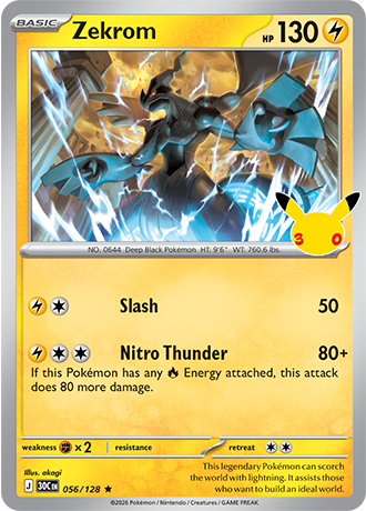 30th Celebration - 056/128 - Zekrom - Holo