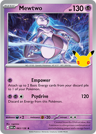 30th Celebration - 063/128 - Mewtwo - Holo