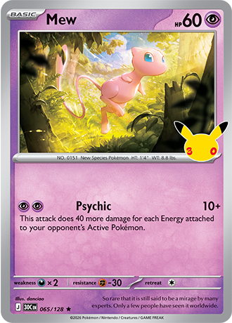 30th Celebration - 065/128 - Mew - Holo