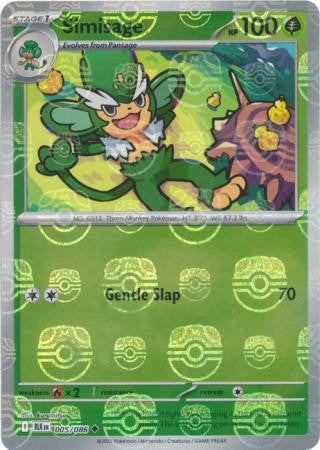 Black Bolt - 005/086 - Simisage - Master Ball Reverse Holo