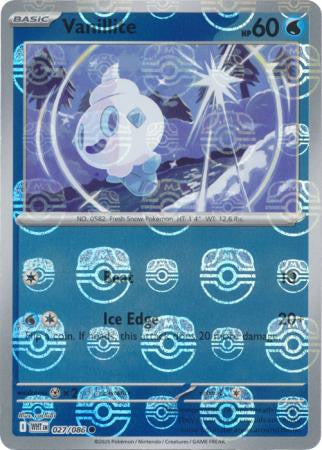 White Flare - 027/086 - Vanillite - Master Ball Reverse Holo