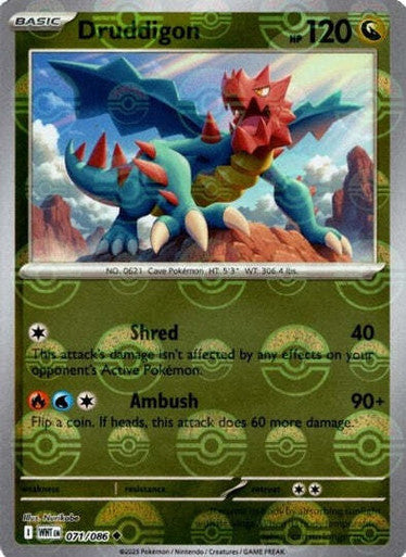White Flare - 071/086 - Druddigon - Poké Ball Reverse Holo