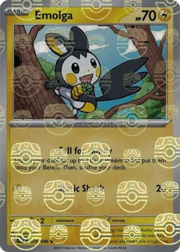 Black Bolt - 029/086 - Emolga - Master Ball Reverse Holo
