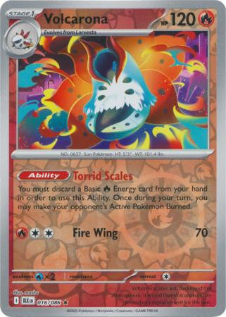Black Bolt - 016/086 - Volcarona - Reverse Holo