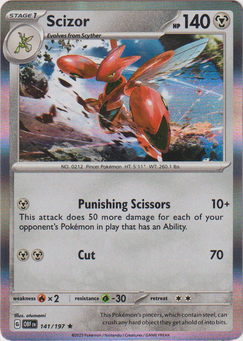 Obsidian Flames - 141/197 - Scizor - Holo