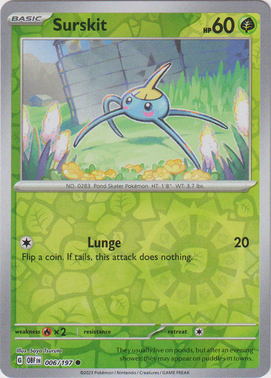 Obsidian Flames - 006/197 - Surskit - Reverse Holo