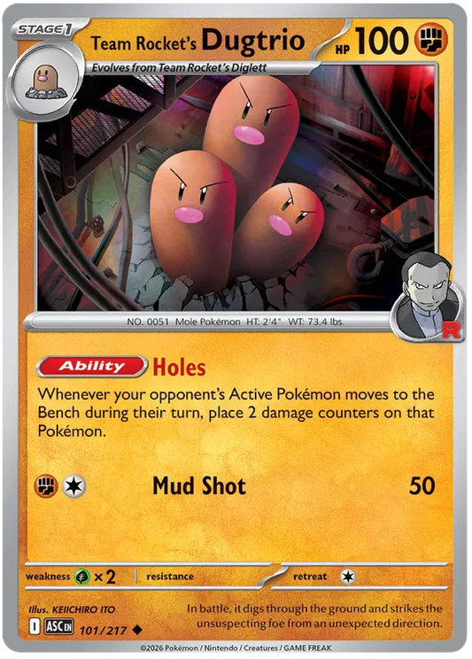 Ascended Heroes - 101/217 - Team Rocket's Dugtrio