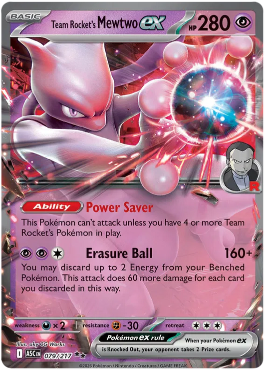 Ascended Heroes - 079/217 - Team Rocket's Mewtwo ex