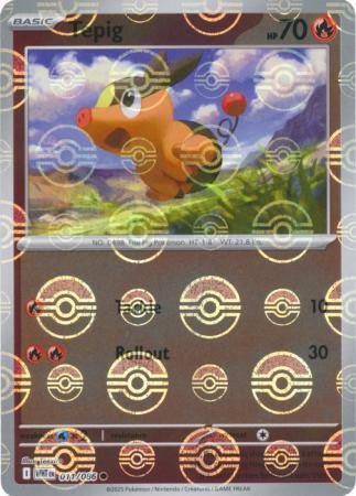 White Flare - 011/086 - Tepig - Poké Ball Reverse Holo