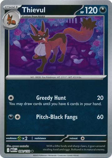 Mega Evolution - 090/132 - Thievul - Reverse Holo