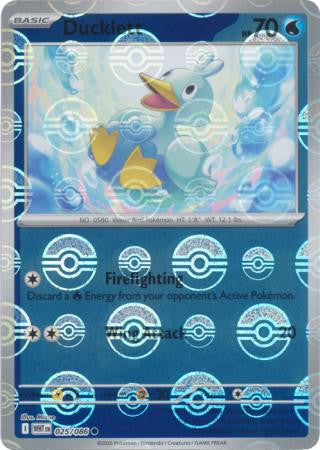 White Flare - 025/086 - Ducklett - Poké Ball Reverse Holo