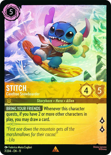 Winterspell - 007/204 - Stitch - Carefree Snowboarder - Foil