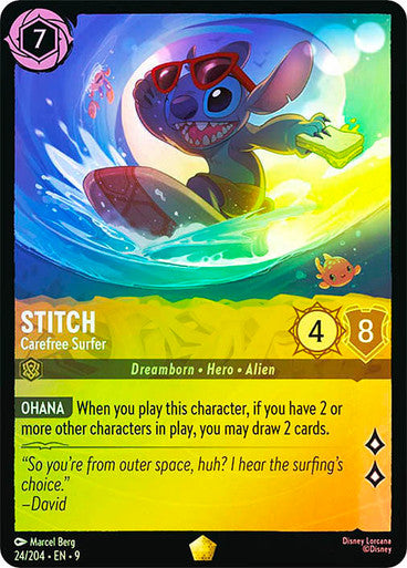 Fabled - 024/204 - Stitch - Carefree Surfer - Foil