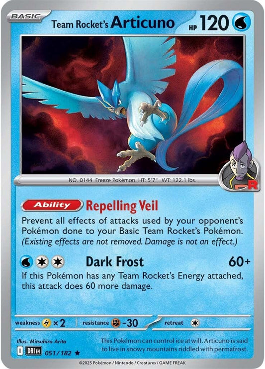 Destined Rivals - 051/182 - Team Rocket’s Articuno - Holo
