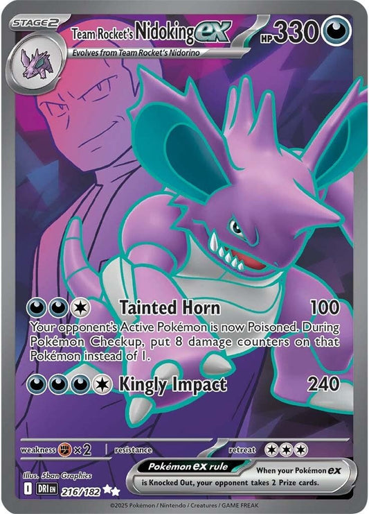 Destined Rivals - 216/182 - Team Rocket's Nidoking ex