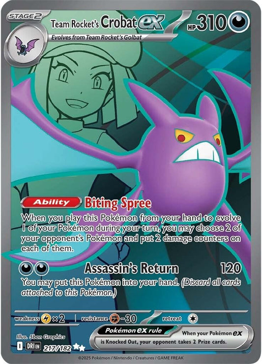 Destined Rivals - 217/182 - Team Rocket's Crobat ex