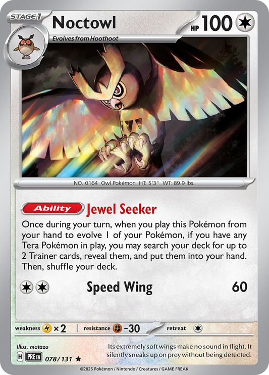 Prismatic Evolutions - 078/131 - Noctowl - Holo