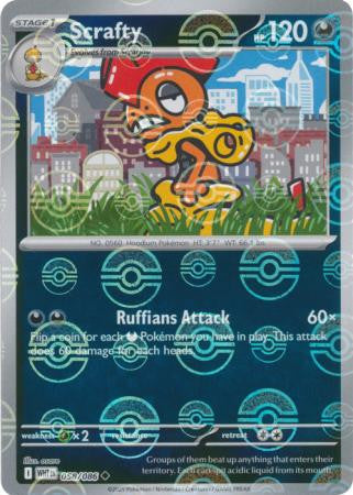 White Flare - 058/086 - Scrafty - Poké Ball Reverse Holo