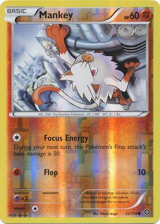 Steam Siege - 052/114 - Mankey - Reverse Holo