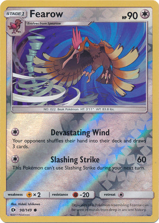 Sun & Moon - 098/149 - Fearow - Reverse Holo