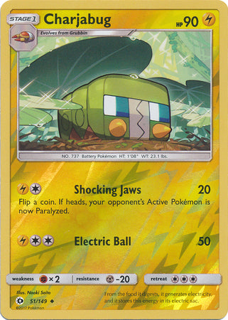 Sun & Moon - 051/149 - Charjabug - Reverse Holo