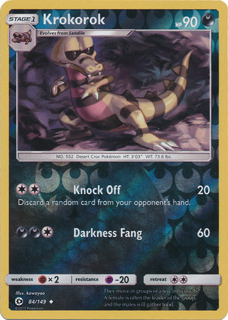 Sun & Moon - 084/149 - Krokorok - Reverse Holo