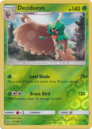 Sun & Moon - 011/149 - Decidueye - Reverse Holo