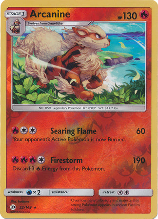 Sun & Moon - 022/149 - Arcanine - Reverse Holo