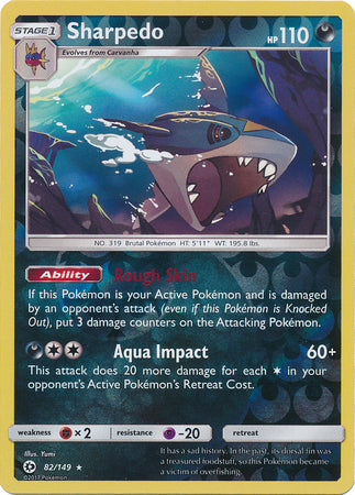 Sun & Moon - 082/149 - Sharpedo - Reverse Holo