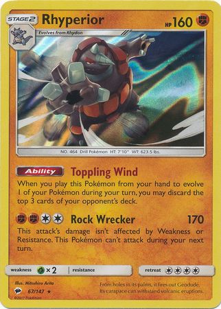 Burning Shadows - 067/147 - Rhyperior - Holo