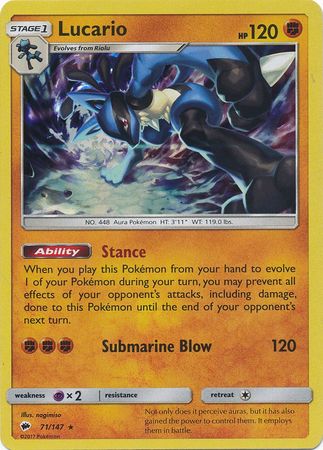 Burning Shadows - 071/147 - Lucario - Holo