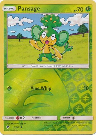 Burning Shadows - 012/147 - Pansage - Reverse Holo