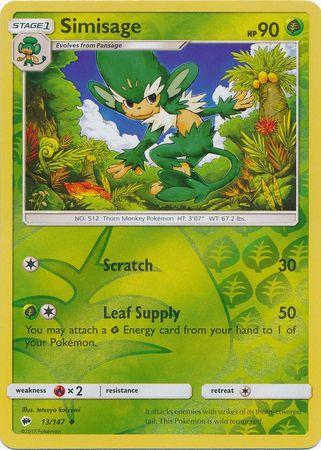 Burning Shadows - 013/147 - Simisage - Reverse Holo