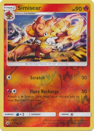 Burning Shadows - 023/147 - Simisear - Reverse Holo