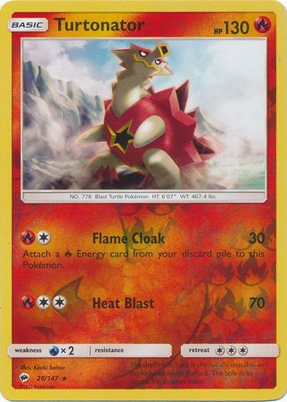 Burning Shadows - 026/147 - Turtonator - Reverse Holo