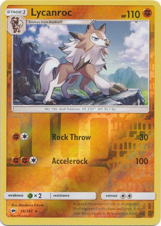 Burning Shadows - 076/147 - Lycanroc - Reverse Holo