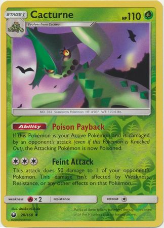 Celestial Storm - 020/168 - Cacturne - Reverse Holo