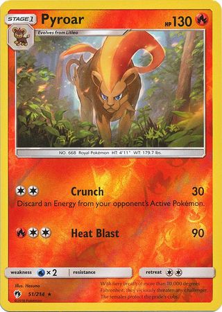 Lost Thunder - 051/214 - Pyroar - Reverse Holo
