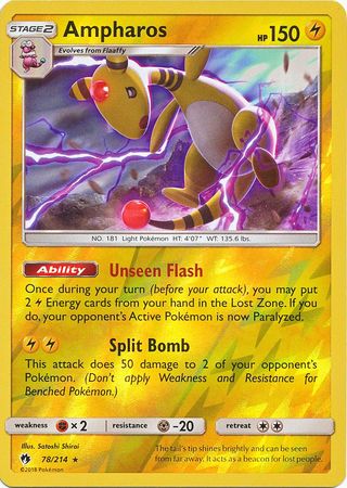 Lost Thunder - 078/214 - Ampharos - Reverse Holo