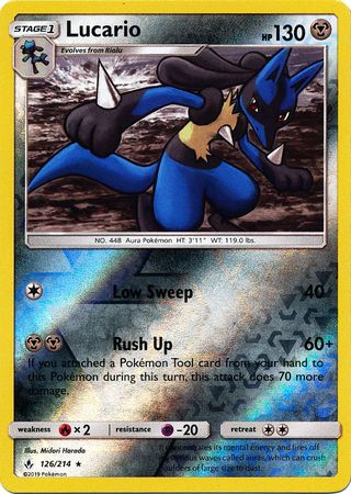 Unbroken Bonds - 126/214 - Lucario - Reverse Holo