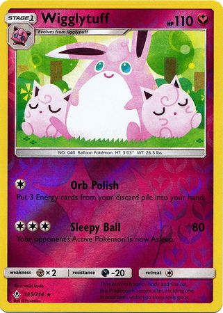 Unbroken Bonds - 135/214 - Wigglytuff - Reverse Holo