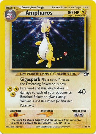 Neo Genesis - 001/111 - Ampharos - Holo (Ecxellent)