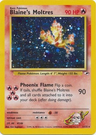 Gym Heroes - 001/132 - Blaine's Moltres - Holo