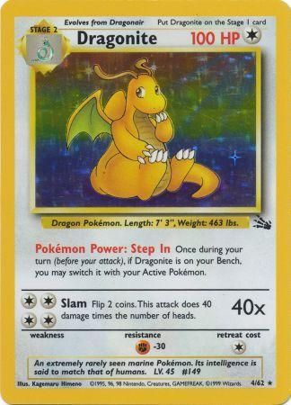 Fossil - 004/062 - Dragonite - Holo (Near Mint)