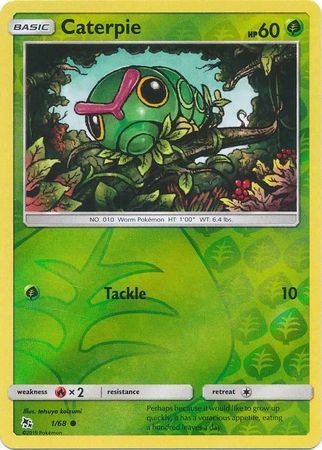 Hidden Fates - 001/068 - Caterpie - Reverse Holo