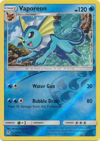 Hidden Fates - 018/068 - Vaporeon - Reverse Holo