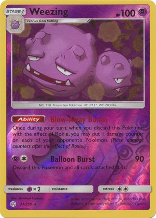 Cosmic Eclipse - 077/236 - Weezing - Reverse Holo